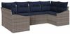 vidaXL Gartensofa-set 6 pcs Grau und Marineblau Poly-Rattan 3355534 Bild 2