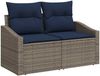 vidaXL Gartensofa-set 6 pcs Grau und Marineblau Poly-Rattan 3355534 Bild 4