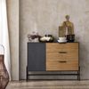 SoBuy HFSB02-SCH Sideboard, MDF, Papierfurnier, Dunkelgrau, 110 x 83 x 40 cm Bild 2