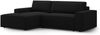 Micadoni Schlaf-Ecksofa Jodie 3-Sitzer Links Strukturierter Stoff Schwarz Bild 2