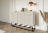Selsey 'Veldio' Sideboard mit Schubladen, graubeige mit schwarzem Metallgestell, ca. 90 x 140 x 38 cm Bild 3
