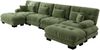 Sofa aus Chenille mit modularem Design & beweglichen Ottomanen, grün Bild 5