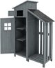 Merax Gerätehaus Gartenschrank Geräteschuppen Geräteschrank，124x46x174cm, auch für kleine Gärten geeignet,Grau Bild 3