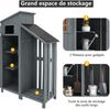 Merax Gerätehaus Gartenschrank Geräteschuppen Geräteschrank，124x46x174cm, auch für kleine Gärten geeignet,Grau Bild 5