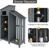Merax Gerätehaus Gartenschrank Geräteschuppen Geräteschrank，124x46x174cm, auch für kleine Gärten geeignet,Grau Bild 4
