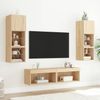 6-tlg. Wohnwand, Schrankwand Wohnzimmer mit LED-Beleuchtung Sonoma-Eiche Holzwerkstoff Bild 3