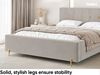 MEBLINI Polsterbett 120x200 ohne Lattenrost ohne Matratze – FABIO – Taupe Samt – Doppelbett ohne Bettkasten - Stauraumbett - Kopfteil Bett ohne Stauraum Bild 5