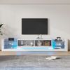 Lowboard mit LED-Beleuchtung , TV-Board, Fernsehtisch, TV-Ständer 1 St. zwei klapptür , für Fernseher bis 80 Zoll Bild 3