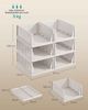 SONGMICS Schrank-Organizer klappbar, Kleiderschrank-Organizer stapelbar, ausziehbarer Korb 6er Set, Aufbewahrung und Organisation, Kunststoff, Schlafzimmer, Büro, Badezimmer, weiß Bild 5
