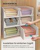 SONGMICS Schrank-Organizer klappbar, Kleiderschrank-Organizer stapelbar, ausziehbarer Korb 6er Set, Aufbewahrung und Organisation, Kunststoff, Schlafzimmer, Büro, Badezimmer, weiß Bild 2