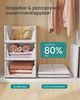 SONGMICS Schrank-Organizer klappbar, Kleiderschrank-Organizer stapelbar, ausziehbarer Korb 6er Set, Aufbewahrung und Organisation, Kunststoff, Schlafzimmer, Büro, Badezimmer, weiß Bild 3