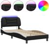 vidaXL Bettgestell mit LED ohne Matratze "Hvar" Schwarz und Weiß 90x200 cm 3213911 Bild 2