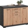 FMD Möbel - BRISTOL 3 XL - Kommode m. 3 Türen u. 2 SK - melaminharzbeschichtete Spanplatte - Matera / Artisan Oak - 120 x 89,9 x 49,9cm Bild 3
