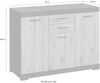 FMD Möbel - BRISTOL 3 XL - Kommode m. 3 Türen u. 2 SK - melaminharzbeschichtete Spanplatte - Matera / Artisan Oak - 120 x 89,9 x 49,9cm Bild 4