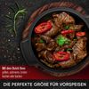 Mini Dutch Oven Set 6er aus Gusseisen – 300 ml Ø 11 cm, bereits eingebrannt, ideal für Vorspeisen & Nachspeisen inkl. Rezeptbuch Bild 3