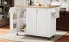 Kücheninsel B 130 x T 45 (75) x H 92 cm, klappbare Arbeitsplatte, 3 Türen, MDF Weiß, 5 Rollen Bild 2