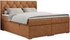 Boxspringbett, Bett, Polsterbett, zwei Bettkästen - ALDA - 160x200cm - Orange Stoff - H4 Bild 3