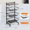 Todeco Gemüseregal für Küche, Stapelbarer Obstkorb Gemüse, Multipurpose Mobile Metal Storage Trolley, Aufbewahrungswagen KüchenWagen Mit Abschließbare Rollen Und Bild 3
