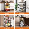 Todeco Gemüseregal für Küche, Stapelbarer Obstkorb Gemüse, Multipurpose Mobile Metal Storage Trolley, Aufbewahrungswagen KüchenWagen Mit Abschließbare Rollen Und Bild 2
