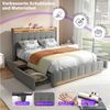 oyajia Polsterbett LED Doppelbett 140x200 cm mit 4 Schubkästen und Kopfteil, Ladefunktion, Leises Design Bett, 4 Ausziehbare Schubladen,Modernes Jugendbett Bild 4