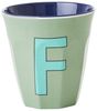 Rice Two Tone Khaki Melamin Becher Buchstabe F Bild 4