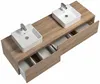 Vente-unique - ISAURE Waschbeckenmöbel Holz, PlatteKeramik Beige - B 47 cm x H 32 cm x L 150 cm Bild 3