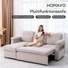 HOMAVO Ecksofa Sofa, HOMAVO L-Ecksofa, Breite: 203 cm, Abnehmbares und waschbaresSitzkissen, Handyhalterung, Getrankehalter Bild 3