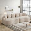 Modulares 4-Sitzer-Sofa, Chenille, tiefe Sitzfläche & breite Armlehnen, 320 x 114 x 67 cm, Hellbraun Bild 3