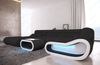 Wohnlandschaft Stoff Concept mit LED - Strukturstoff - Schwarz-Weiß - Links Bild 5