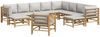 vidaXL 12-tlg. Garten-Lounge-Set mit Hellgrauen Kissen Bambus 3155098 Bild 3