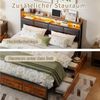 ADWOLT Stauraumbett Doppelbett Metallbett Mit LED-Beleuchtung und 4 Schubladen (Packung, 1-tlg, Jugendbett), 140x200 cm,Mit Kopfteil und Bettgestell,Kopfteil mit Lederbezug Bild 3