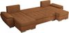U-förmiges Ecksofa mit Schlaffunktion, genähter Sitz, zwei Armlehnen und losen Kissen - UMBRIA U - Orange Stoff Bild 5