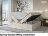 MEBLINI Boxspringbett DRAGO 180x200 cm mit Bettkasten - H3/Creme Samt Polsterbett - Doppelbett mit Topper & Taschenfederkern-Matratze Bild 3