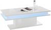 Dmora Couchtisch Aboronzi, niedriger Couchtisch, Zeitungsständer, 100 % Made in Italy, 100 x 55 x 42 cm, glänzend weiß mit LED-Licht, Bild 4