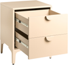 Nachttisch mit 2 Schubladen ARDURA Metall Hellbeige Bild 4