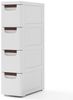 COSTWAY Beistellwagen, Nischenschrank schmal, mit 4 Schubladen & Rollen, weiß Bild 4