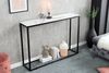 Design Konsole MARMO 110cm schwarz-weiss Marmor-Dekor Metallgestell Bild 2