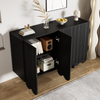 Sideboard 120x37,5x80,8 cm - Exklusives Design mit tropfenförmigen Schnitzereien Bild 3