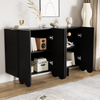 Sideboard 120x37,5x80,8 cm - Exklusives Design mit tropfenförmigen Schnitzereien Bild 5