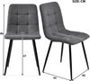 Esstisch 117×68×75 cm, Rechteckiger MDF-Tisch mit 4 grauen Leinenstühlen, goldene Beine, modernes Esszimmer-Set,weiß und grau Bild 4