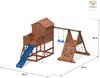 Fungoo Spielturm "My House Spider+", teak,mit Rutsche, Haus mit Holzdach, Griffe, Leiter, Kletterturm und Schaukel Bild 5