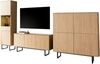 Home affaire Wohnwand Lund, moderne Anbauwand, Wohnzimmer-Set in Stone Oak, (3-St), enthält Vitrine, Lowboard und Highboard Bild 3
