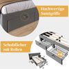 Bettanlage Schlafzimmer Komplett Set, Polsterbett Doppelbett 160×200 cm mit 2 Nachttischen und 4 Schubladen, Kopfteil Leselicht mit USB Ladefunktion, Grau, Samt (Ohne Matratze) Bild 4