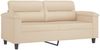 vidaXL 2-tlg. Sofagarnitur mit Kissen Creme Mikrofasergewebe 3202318 Bild 4