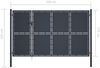 vidaXL Gartentor aus Stahl 350 x 175 cm Anthrazit 144539 Bild 5