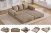 LVHOM Loungesofa faltbar mit Schlaffunktion, Stabil-/abnehmbarer Außenrahmen aus Metall, frei kombinierbar, Liege- oder Klappsofa, 3 Kissen, Hochelastischer Schaumstoff, weicher Cordstoff, Praktische Seitentaschen zur Aufbewahrung, Ideal für flexible R... Bild 5