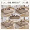 LVHOM Loungesofa faltbar mit Schlaffunktion, Stabil-/abnehmbarer Außenrahmen aus Metall, frei kombinierbar, Liege- oder Klappsofa, 3 Kissen, Hochelastischer Schaumstoff, weicher Cordstoff, Praktische Seitentaschen zur Aufbewahrung, Ideal für flexible R... Bild 3