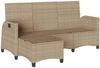 vidaXL Gartensofa mit Liegefunktion Kissen L-Form Beige Poly Rattan 4108242 Bild 4