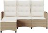 vidaXL Gartensofa mit Liegefunktion Kissen L-Form Beige Poly Rattan 4108242 Bild 5
