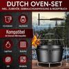 Dutch Oven 4,5 L ohne Füße eingebrannt inkl. Deckelheber Edelstahl-Untersetzer Rezeptbuch Gusseisen Bild 2